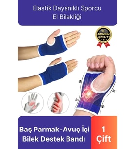 Premium Elastik 1 Çift Fitness Voleybol Avuç İçi Baş Parmak Bilek Destek Bandı Sporcu El Bilekliği