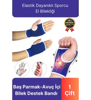 Premium Elastik 1 Çift Fitness Voleybol Avuç İçi Baş Parmak Bilek Destek Bandı Sporcu El Bilekliği