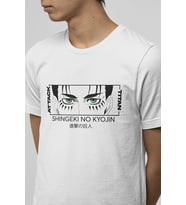 Attack On Titan Eren Yeager Eyes Beyaz Tişört (Siyah)