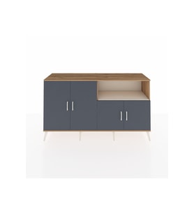 Kronos Konsol 6 Raflı 4 Kapaklı 176x59x99 Çam-Antrasit/Aytaşı
