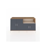 Kronos Konsol 6 Raflı 4 Kapaklı 176x59x99 Çam-Antrasit/Aytaşı