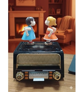 öpüşen sevgili müzik kutusu radyo görünümlü sevgililer günü hediyesi