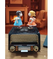 öpüşen sevgili müzik kutusu radyo görünümlü sevgililer günü hediyesi