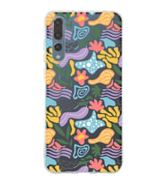 Huawei P20 Pro ile Uyumlu 1mm Kapak Memphis Desen Tasarımlı Şeffaf Silikon Kılıf