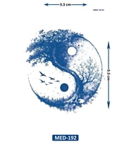 Ağaç Ying Yang Dostluğu 5 cm Minimal geçici Dövme Yarı Kalıcı Geçici Dövme