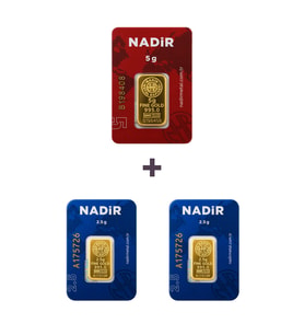 Nadir Gold 24 Ayar 10 Gram Külçe Altın (1 Adet 5 Gram Külçe Altın + 2 Adet 2,5 Gram Külçe Altın )