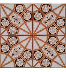 Armada Çini 20x20 Cm AC 3 B Geometrik Sarı Beyaz Desen Çini Karo