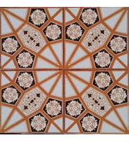 Armada Çini 20x20 Cm AC 3 B Geometrik Sarı Beyaz Desen Çini Karo