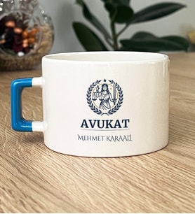 Kişiye Özel Karikatürlü Erkek Avukat Lüks Fincan Avukatlar Günü Hediyesi