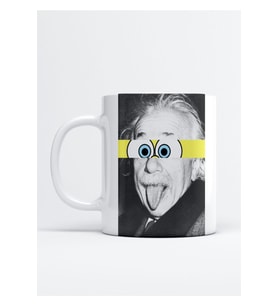 Albert Einstein Dil Çıkarma Baskılı Porselen Kupa Bardak