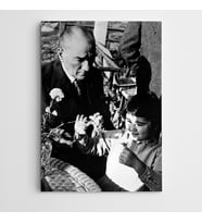 Atatürk Manevi Kızı İle Kanvas Tablo