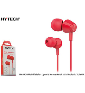 Hytech HY-XK30 Mobil Telefon Uyumlu Kırmızı Kulak İçi Mikrofonlu Kulaklık