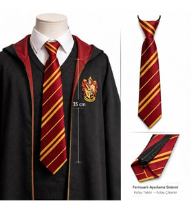 Harry Potter Gryffindor Fermuarlı Ayarlanabilir Kravat (5343)