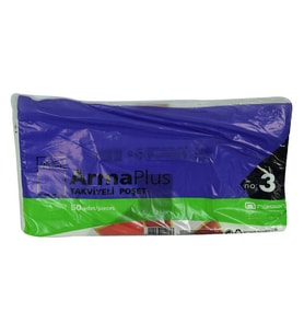 ArmaPlus Takviyeli Çanta Poşet Beyaz Üzeri Desenli 30X45 50 Adet No:3