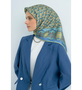 Armine Saf İpek Sura Eşarp-2026 İlkbahar-Yaz- 951800D (Mavi)