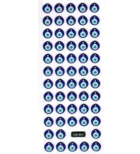 Sticker Kabartmalı Sticker Defter Planlayıcı Etiket (cb641) 16x7 cm- Mini Nazar Boncuğu