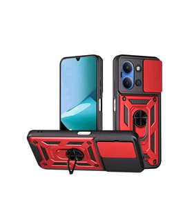 Redmi 15C 4G Pars Lens Yüzüklü Silikon - Kırmızı