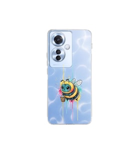 Oppo Reno 11F ile uyumlu Splash arı tasarımlı şeffaf silikon kılıf