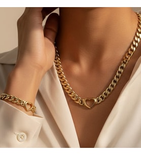 XUPİNG JEWELRY KALPLİ KOLYE SET