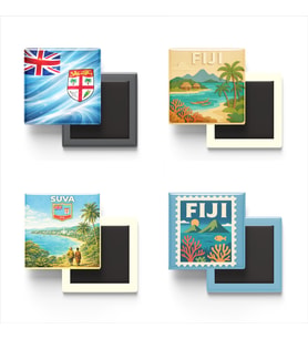 Buzdolap Magnetleri - Fiji Suva - 4'lü Set Magneti
