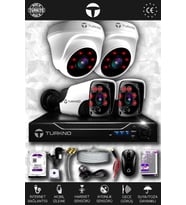 TURKNO 4 Kameralı Pania 2 İç Kamera Set 250 GB HDD Full HD Gece Görüşlü Güvenlik Kamerası Sistemi