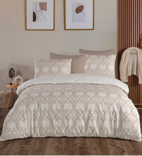 Karden Flower Dream Cotton Nexus Bej %100 Pamuk Poplin Tek Kişilik Nevresim Takımı