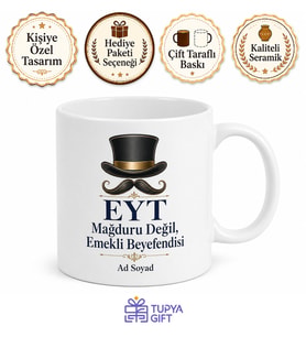 Emekli Arkadaşa EYT Mağduru Değil Emekli Beyefendisi Hatırası Kupa Bardak Hediye