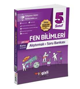 GİZLİ YAYINLARI 5.SINIF ALIŞTIRMALI FEN BİLİMLERİ SORU BANKASI