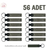 Kül Gri & Yeşil, Modifiye Garaj Müşterileri İçin Reklam Özellikli 56’lı Anahtarlık Set, Promosyonel