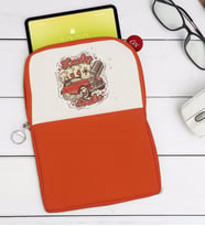 BK Gift Lucky Strike Tasarımlı Taşınabilir Koruyucu Tablet Kılıfı & Organizer Çanta - Turuncu-1