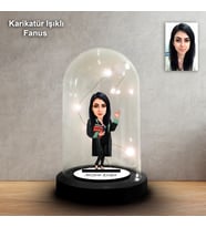 KİŞİYE ÖZEL ÖĞRETMEN TASARIMLI IŞIKLI KARİKATÜR FANUS BİBLO FN179