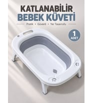 Beylini Katlanabilir Bebek Küveti Soft Silikon Destekli Banyo Akordion Duş Oyun Alanı