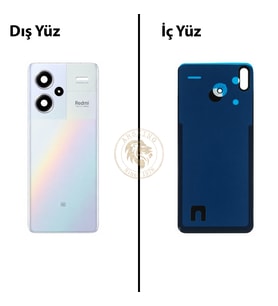 Xiaomi Redmi Note 13 Pro Plus 5G - Lensli Mistik Gümüş Arka Pil Kapağı Batarya Kapağı Back Cover