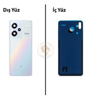 Xiaomi Redmi Note 13 Pro Plus 5G - Lensli Mistik Gümüş Arka Pil Kapağı Batarya Kapağı Back Cover
