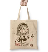 Chica De Dibujos Animados Love My Life Bez Çanta Uzun Saplı
