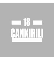 18 Çankırılı Araba Sticker siyah 16x9 CM (Beyaz)