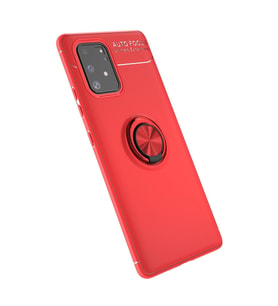 Galaxy A91 / S10 Lite Kılıf Range Yüzüklü Silikon - Kırmızı