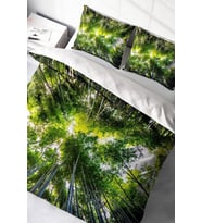 Çift Kişilik Nevresim Takımı Sık Dokuma Pamuk Saten 3d Özel Tasarım Forest 1 Naturel