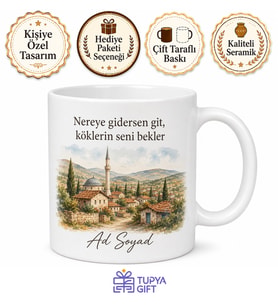 Özel Gün Hediyesi Memleket Kupa Bardak Anlamlı Hediye Porselen Kupa
