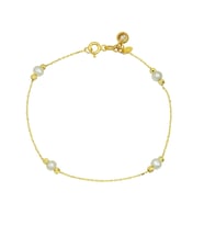 Barika Jewelry Kadın 14 Ayar Altın İncili & Dorika Toplu Bileklik