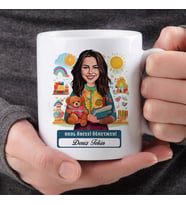 En Başarılı Kadın Okul Öncesi Öğretmenine Hediye Karikatürlü Bardak