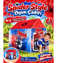 Oyuncak Erkek Çocuk Spider Style Oyun Çadırı İç-Dış Mekan Dayanıklı Pratik Kolay Kurulum Oyun Evi 100x100x68 Cm