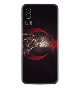 General Mobile GM 23 Kılıf Resimli Desenli Baskılı Silikon Kurt ve Ay Yıldız 1403