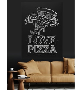 Pizza Aşkı Sonsuz Lezzet Dekoratif Kanvas - Mdf Ahşap Tablo