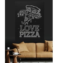Pizza Aşkı Sonsuz Lezzet Dekoratif Kanvas - Mdf Ahşap Tablo