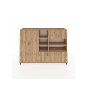 Hyperion Dolap 14 Raflı 9 Kapaklı 220x44x163 Çam-Çam