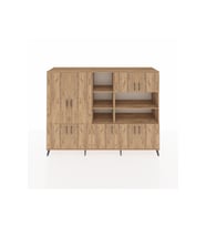 Hyperion Dolap 14 Raflı 9 Kapaklı 220x44x163 Çam-Çam