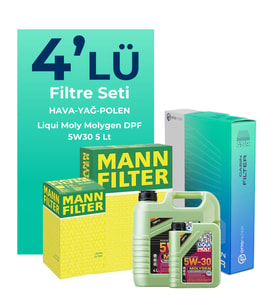 MANN Skoda Octavia 1.6 Benzin Filtre Bakım Seti Liqui Moly Motor Yağlı (2005-2013) 4 Lü