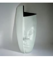 Soyut Yüz Vazo 60 cm (Beyaz)