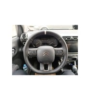 DİKİŞLİ DİREKSİYON KILIFI NOKTALI/SİYAH DERİ GRİ YÜZÜK GRİ DİKİŞ CİTROEN C3 AİRCROSS İÇİN